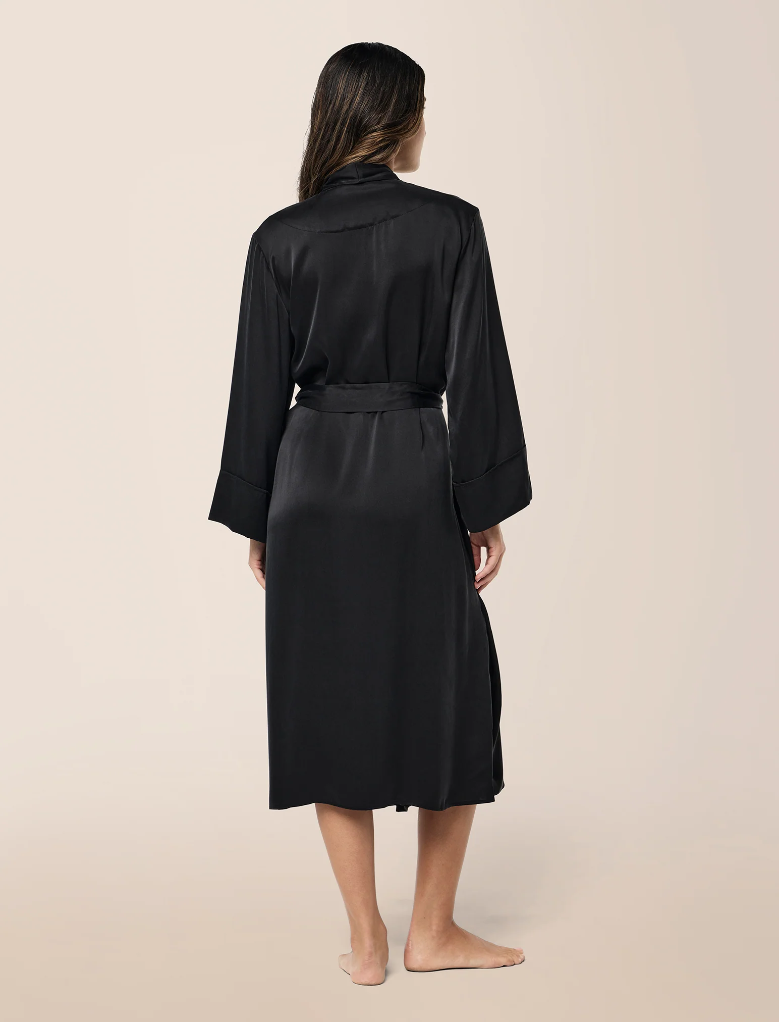 Audrey Washable Silk Long Robe - Image 6