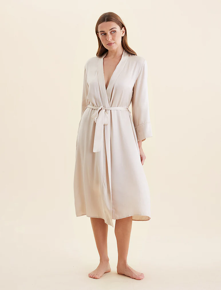 Audrey Washable Silk Long Robe - Image 3