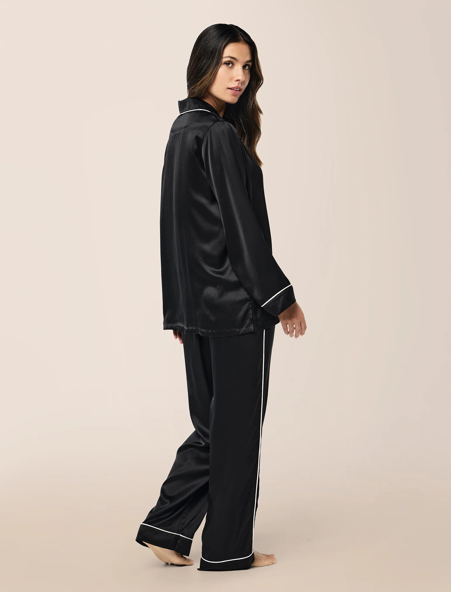 Sylvie Silk Piped Full Length PJ - Image 8