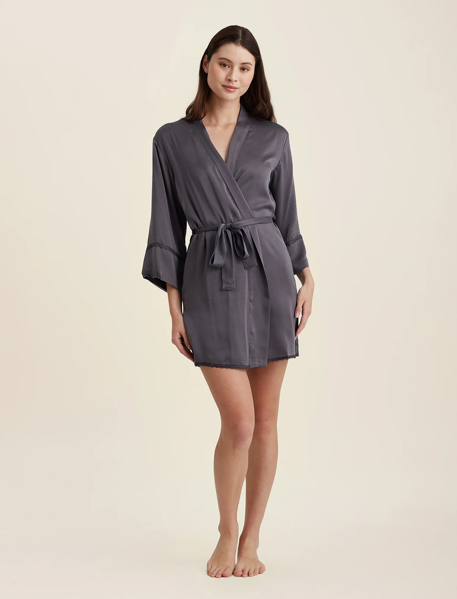 Pure Silk Short Robe - Image 2