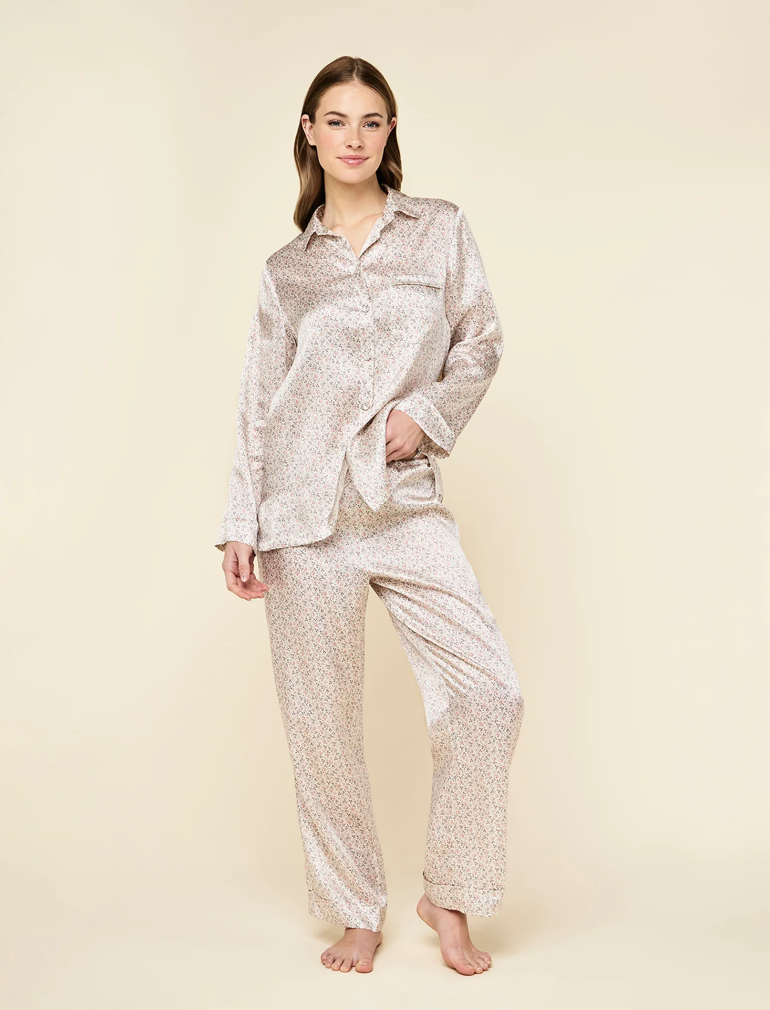 Rosy Rosie Silk Full Length PJ Set - Image 3