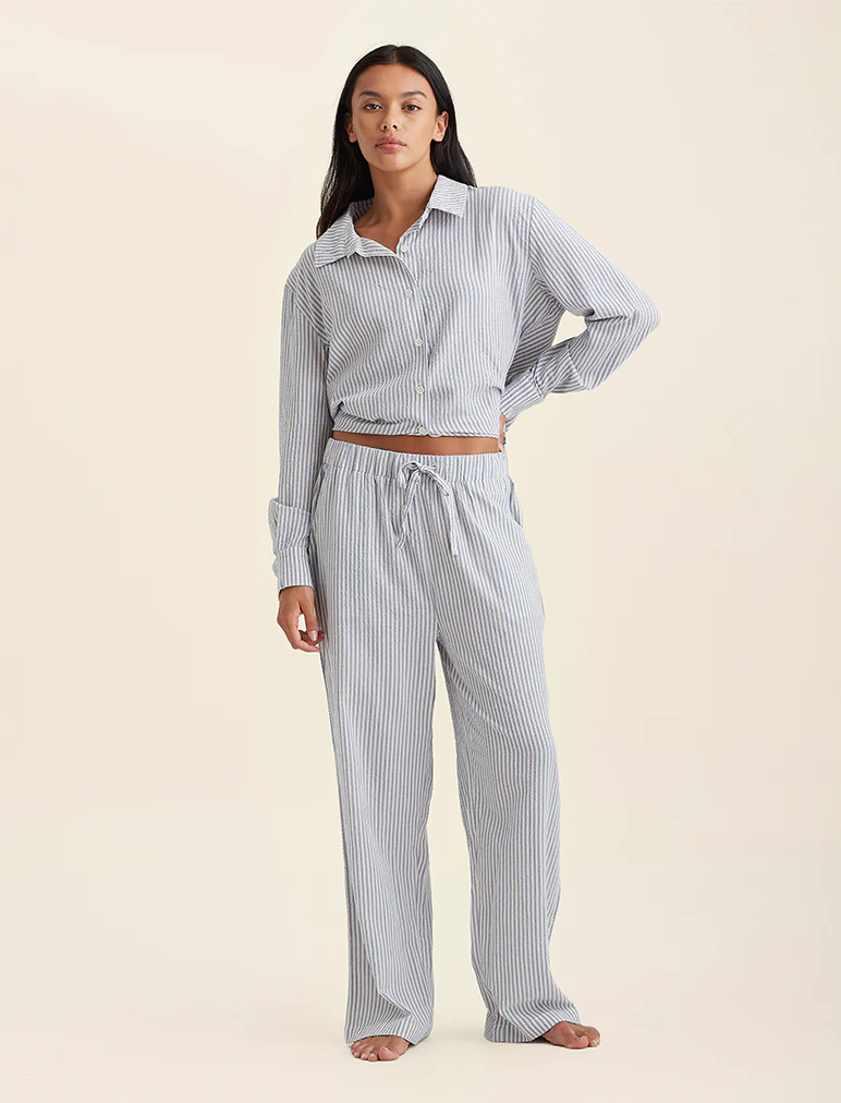 Sabine Seersucker Stripe Full Length Pant - Image 2