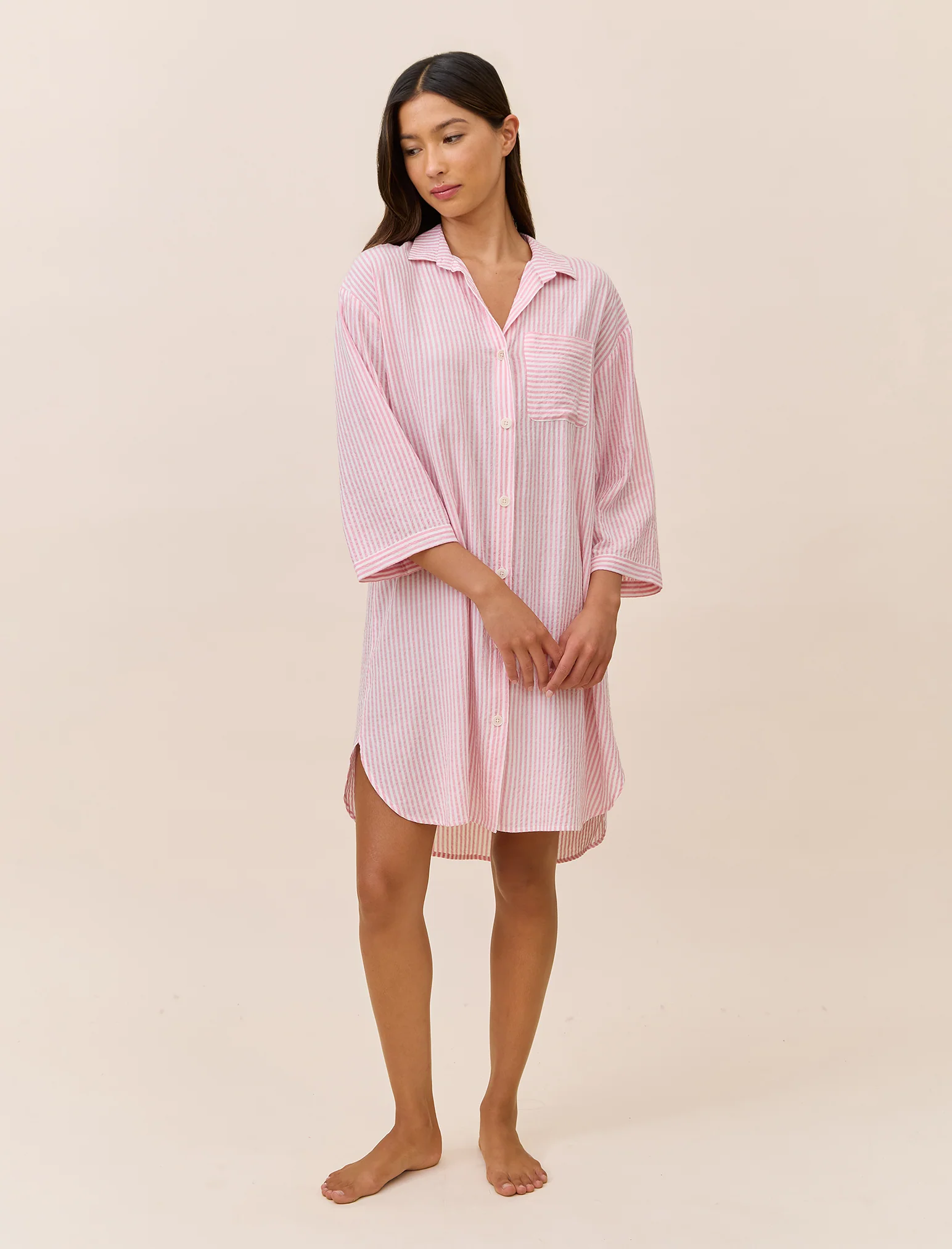 Sabine Seersucker Stripe Nightshirt - Image 3