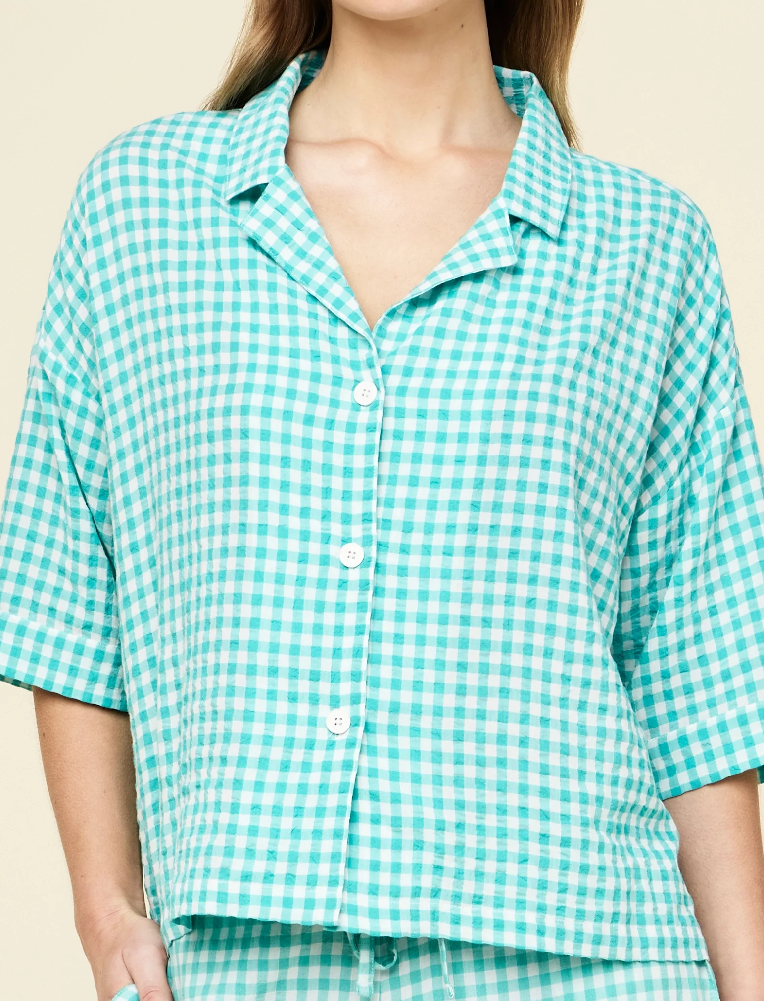 Seersucker Gingham Boxer PJ Set - Image 8
