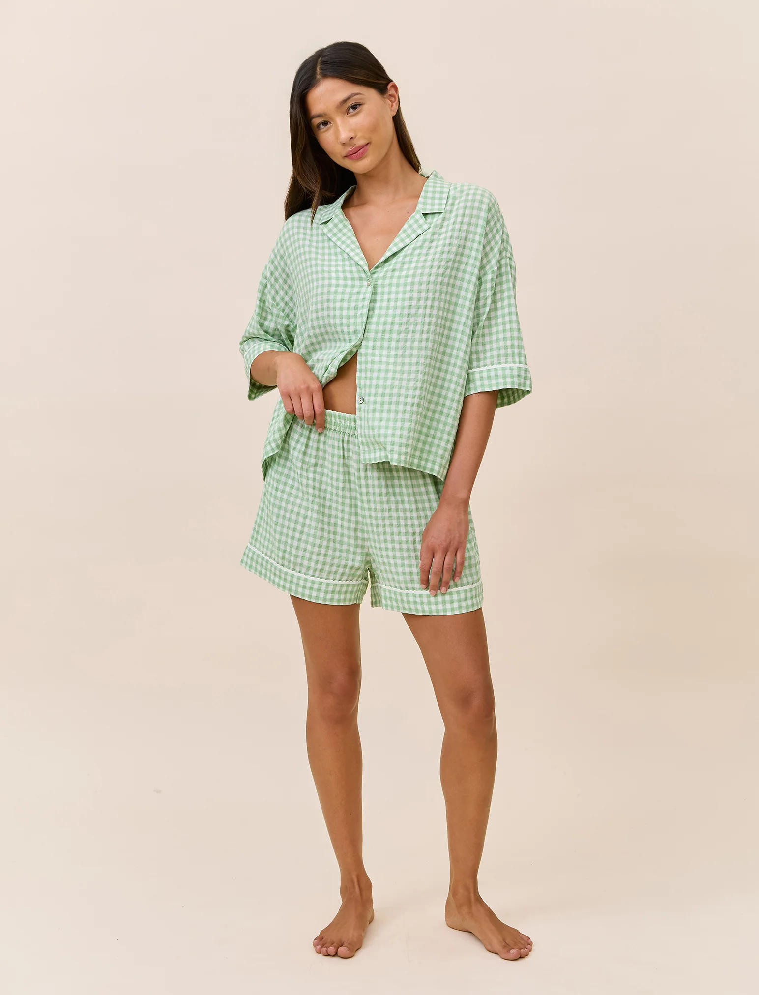 Seersucker Gingham Boxer PJ Set - Image 5