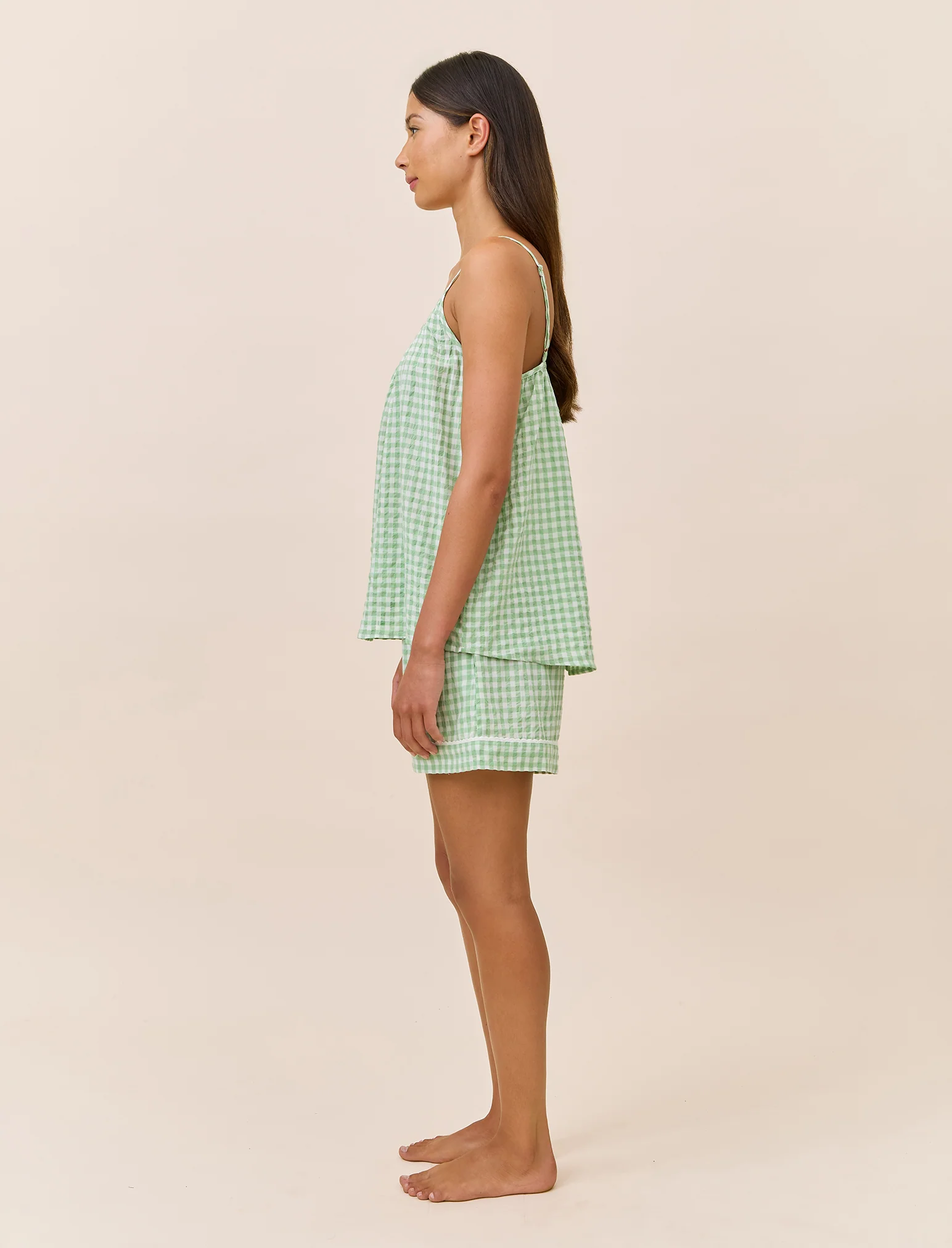 Seersucker Gingham Cami Boxer PJ - Image 5