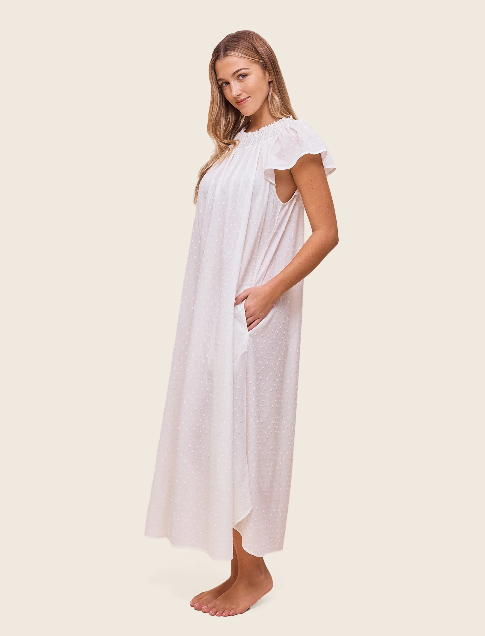 Shirred Neck Maxi Nightie - Image 4