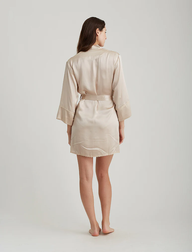 Washable Silk Short Robe - Image 7