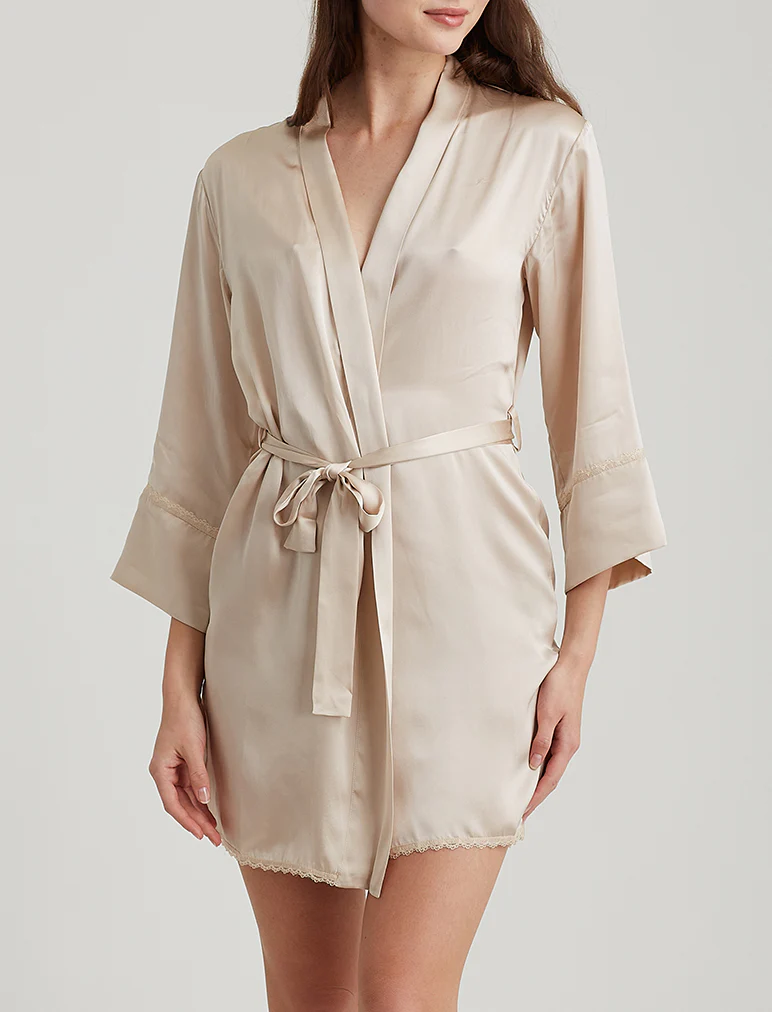 Washable Silk Short Robe - Image 8