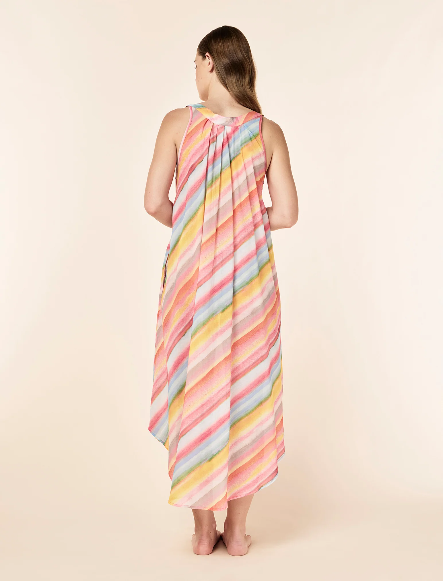 Sophie Stripe Panel Front Maxi Nightie - Image 5