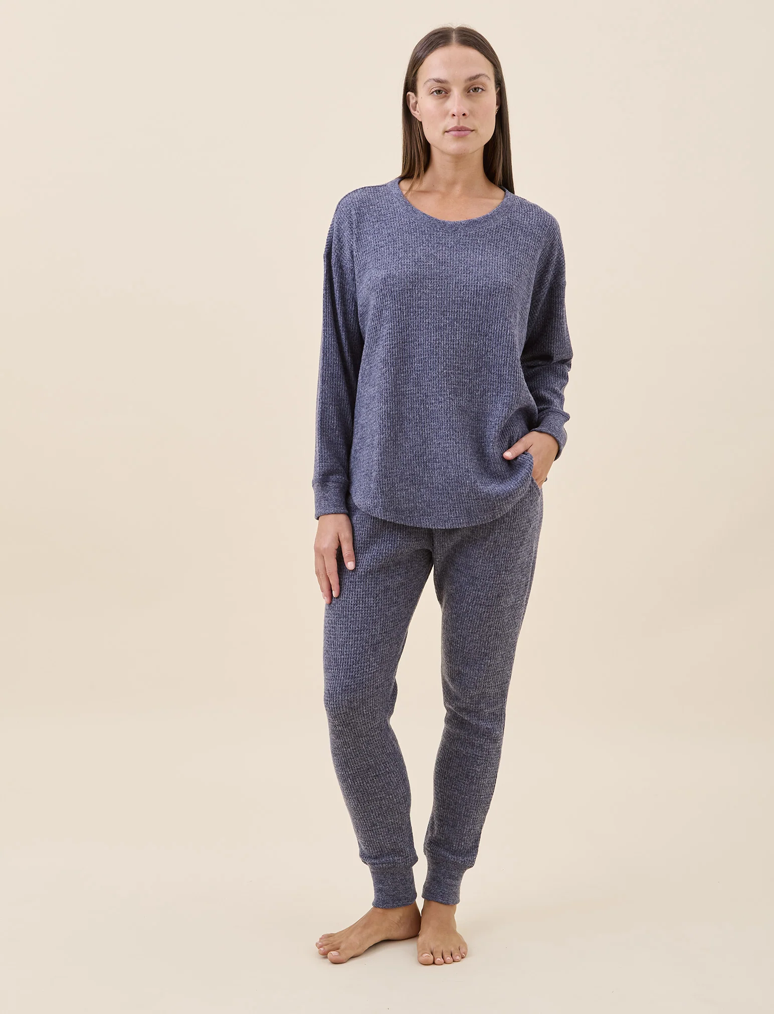 Super Soft Waffle Long Sleeve Relaxed Top - Image 4