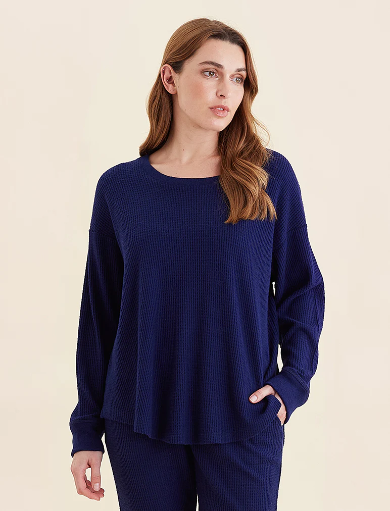 Super Soft Waffle Long Sleeve Relaxed Top - Image 6