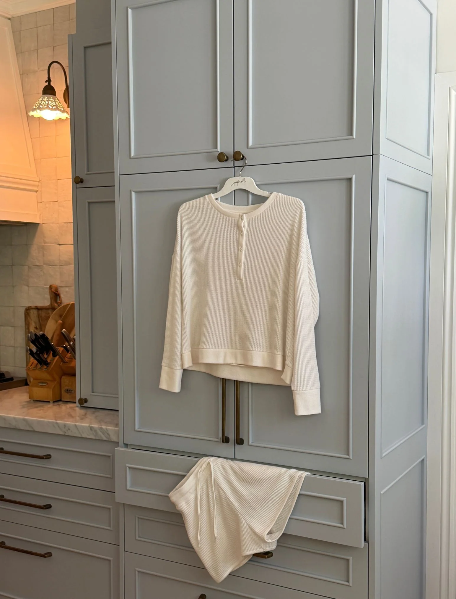 Super Soft Waffle Long Sleeve Henley Top - Image 8