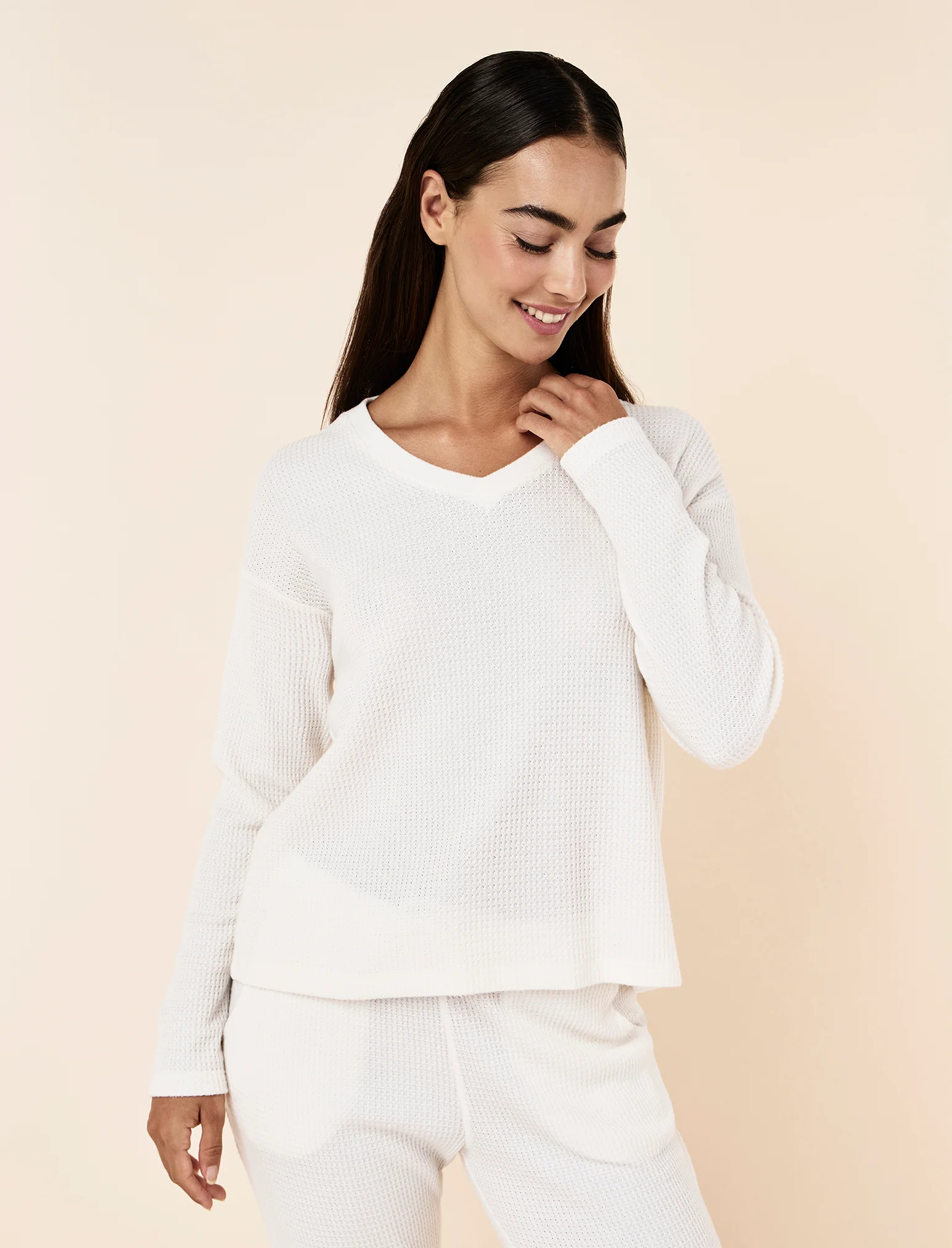 Super Soft Waffle V-Neck Top - Image 8