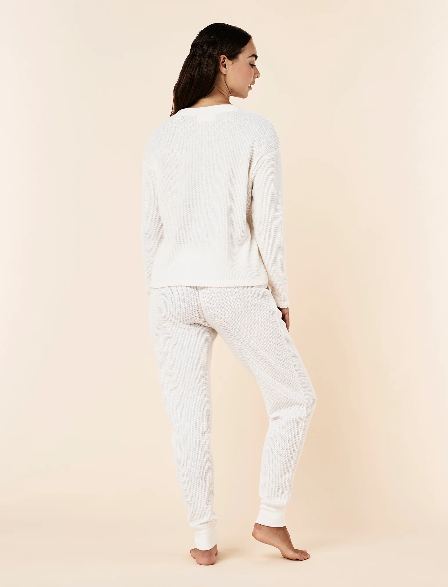 Super Soft Waffle V-Neck Long Sleeve Top - Image 6