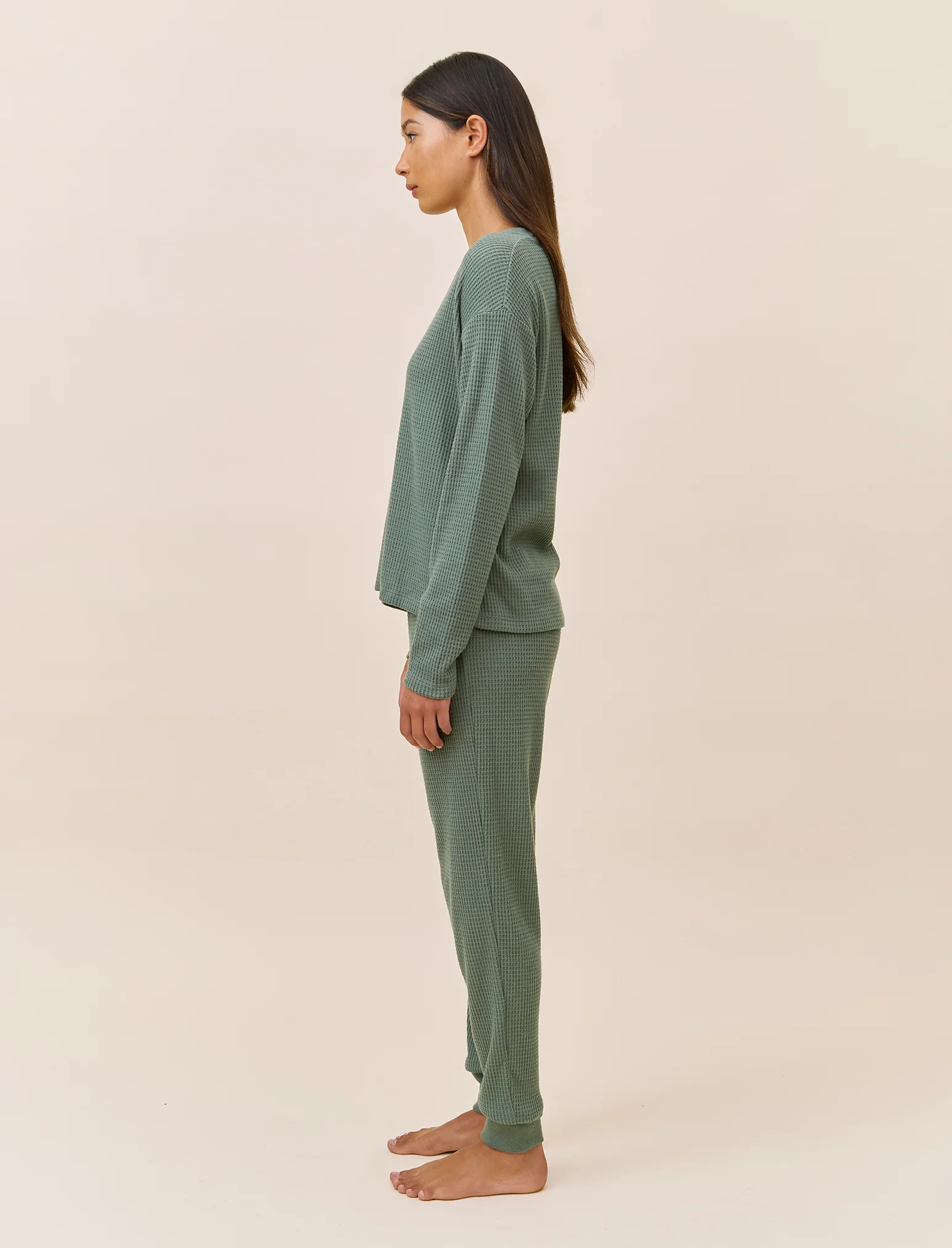 Super Soft Waffle V-Neck Top - Image 3