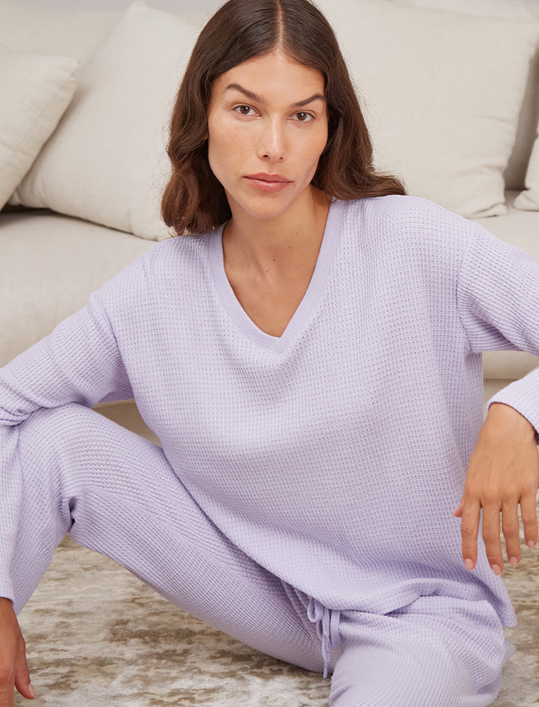 Super Soft Waffle V-Neck Top - Image 10