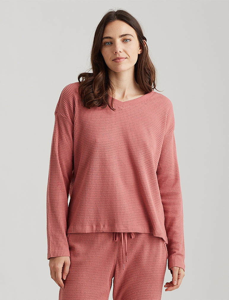 Super Soft Waffle V-Neck Top - Image 14
