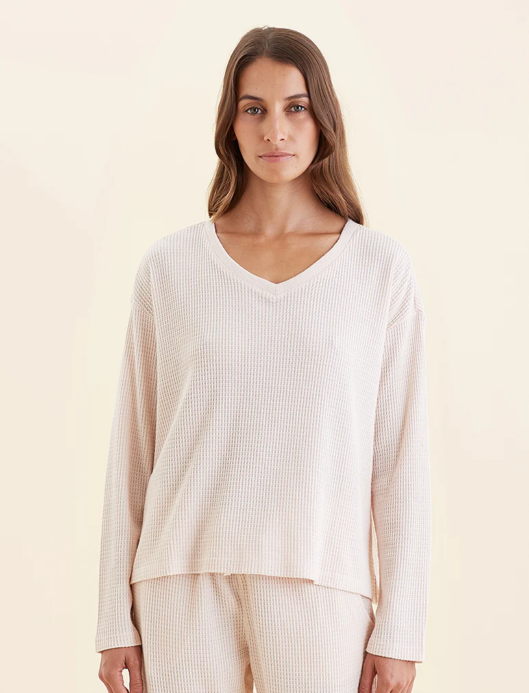 Super Soft Waffle V-Neck Top - Image 7