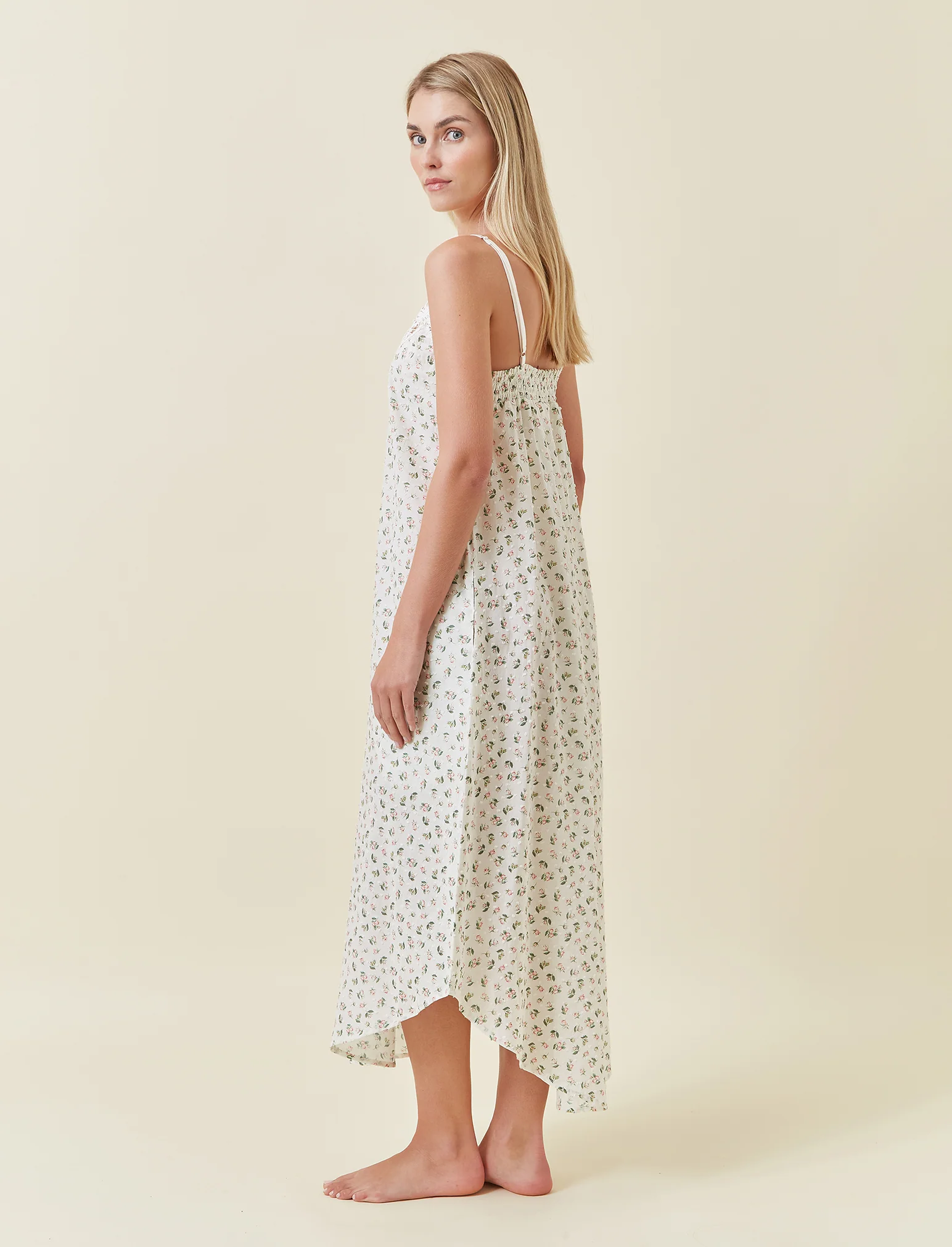 Swiss Dot Lace Front Maxi Nightie - Image 5