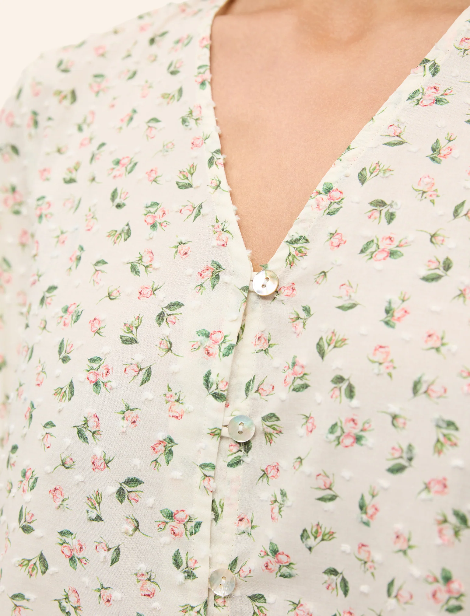 Swiss Dot Short Sleeve Frill Midi Nightie - Image 3