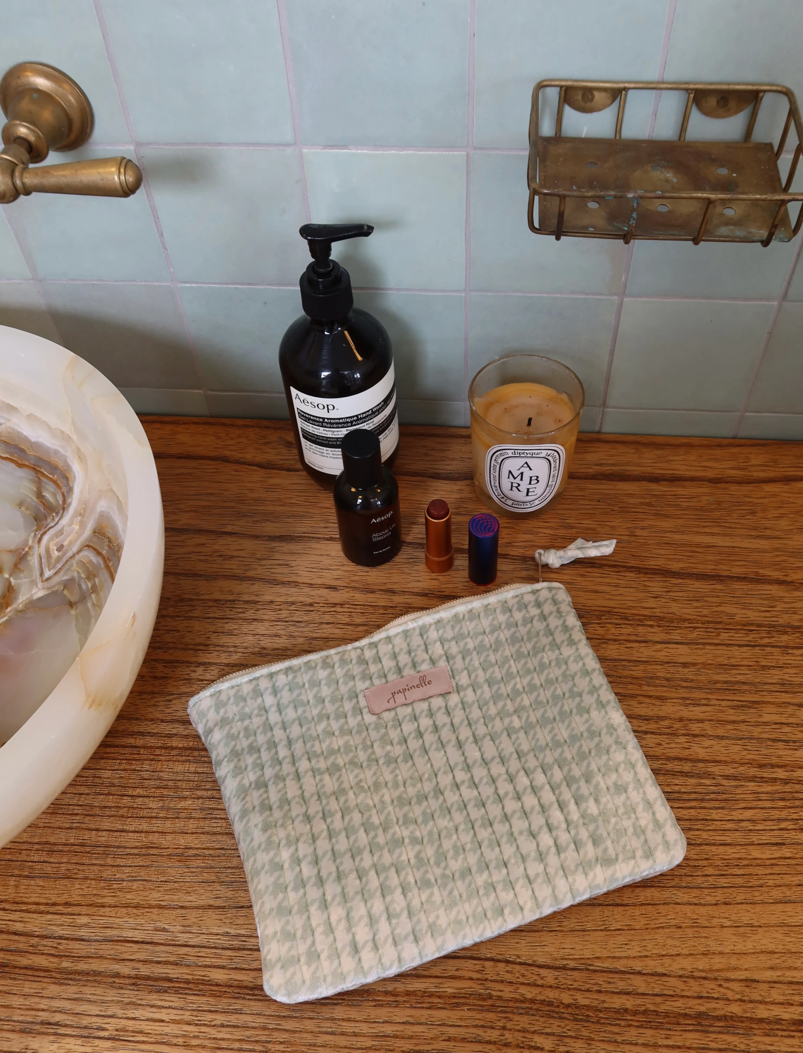 Velvet Quilted Cos Bag - Image 4