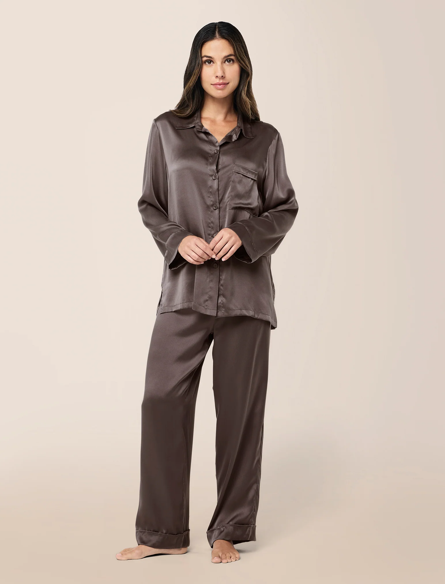 Audrey Washable Silk Full Length PJ Set - Image 3