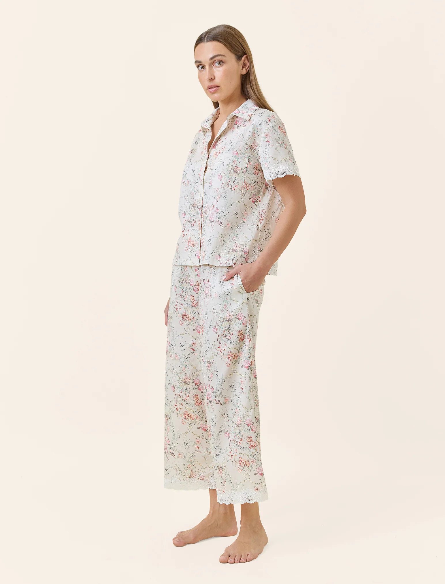 Yolly Lace Crop PJ Set - Image 3